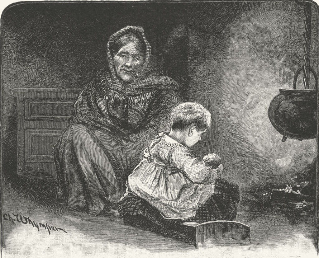 IRELAND. A Connaught Cabin 1888 old antique vintage print picture